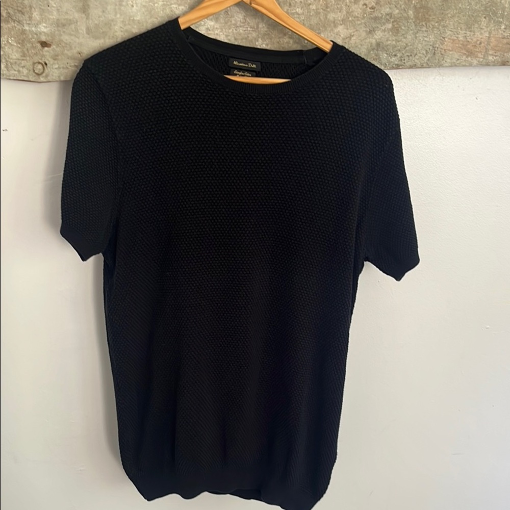 Massimo Dutti Black Textured Men's Shirt